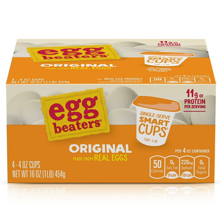 EGG BEATERS Original SmartCups, Single-Serving Real Egg Product, 4