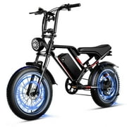 EGGKING 20" Fat Tire Electric Bike for Adults, 1000W Adults E-Mountain Bikes, 48V 17.5Ah Battery Electric Mountain Bike UL2849, Black