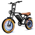 thumbnail image 1 of EGGKING Electric Bike for Adults,750W 28MPH Moutain Ebike,48V 17.5AH Removable Battery 20" Fat Tire Electric Bicycle Full Suspension UL2849, Brown, 1 of 8