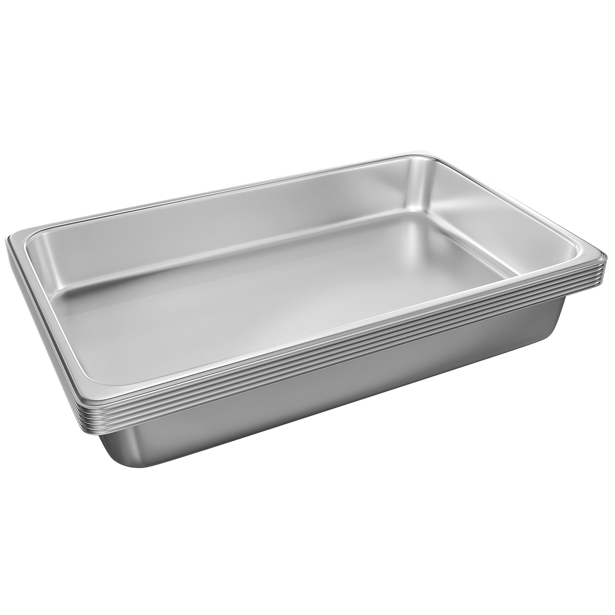 EGGKITPO 6Pack Full Size Hotel Pans, 4 Inch Deep Stainless Steel