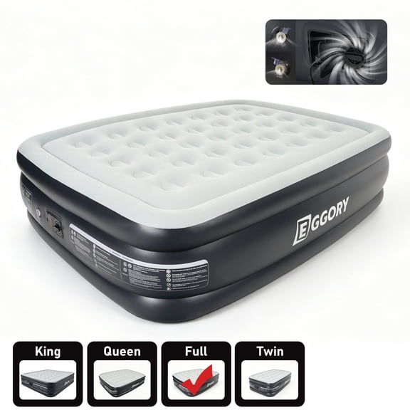 EGGORY Air Mattress,Full Size Inflatable Air Bed with Built-in Pump,Puncture-Resistant,Portable,for Camping & Trip & Home