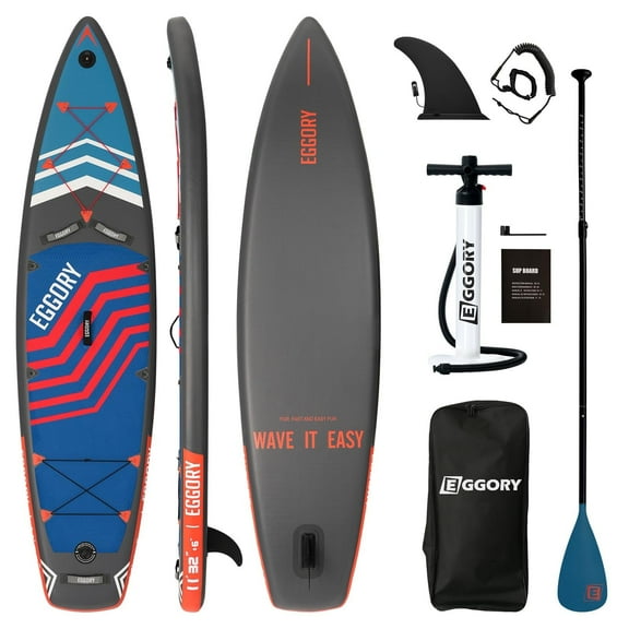 EGGORY Inflatable Stand up Paddle Board 11ft Fishing Paddle Board Wide Stable Design with Full SUP Accessories