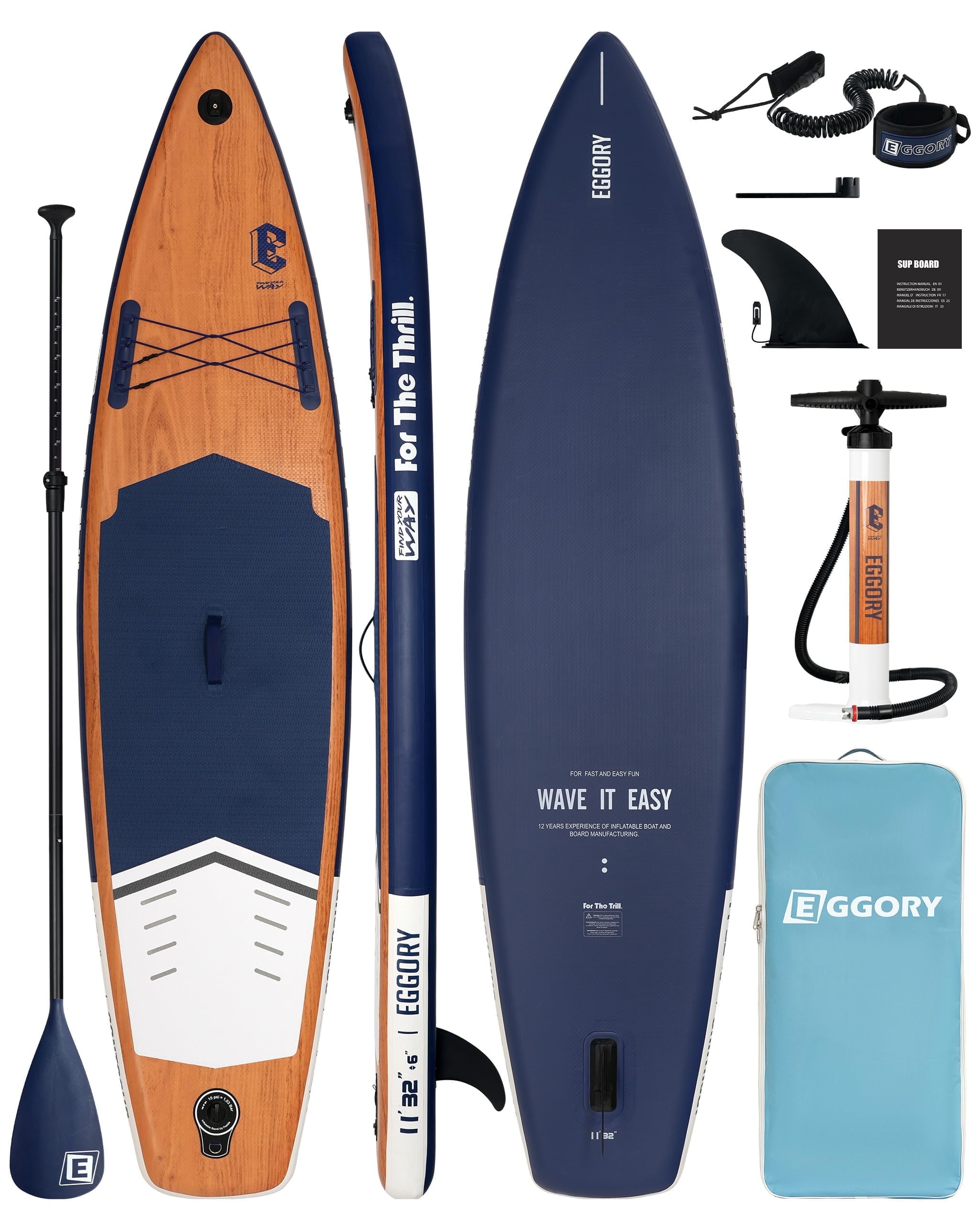 EGGORY Inflatable Paddle Boards 11ft Stand up Paddle Boards with Premium SUP Paddle Board Accessories for Youth & Adults