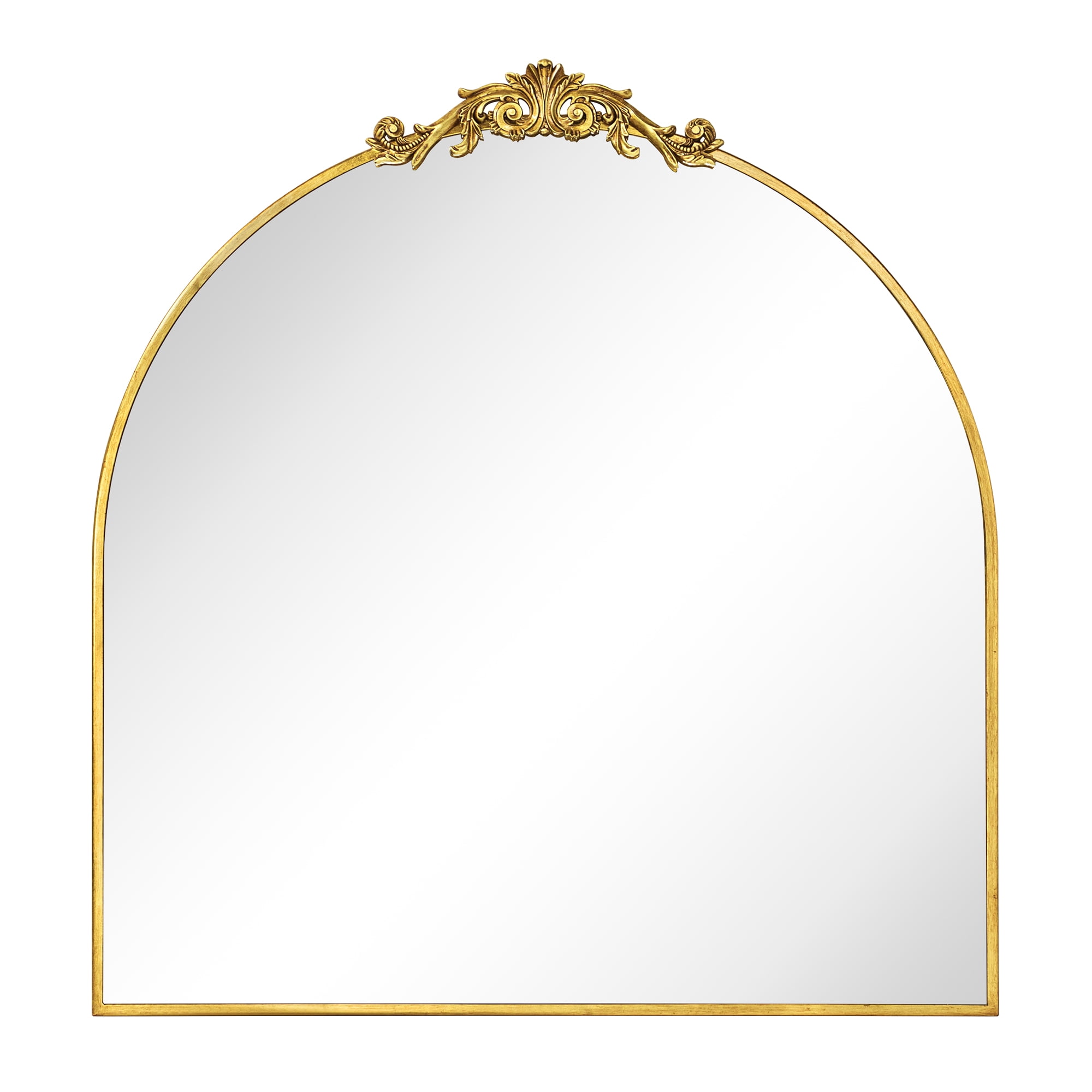 EGHOME 35x35'' Arched Ornate Wall Mirror Traditional Baroque Inspired