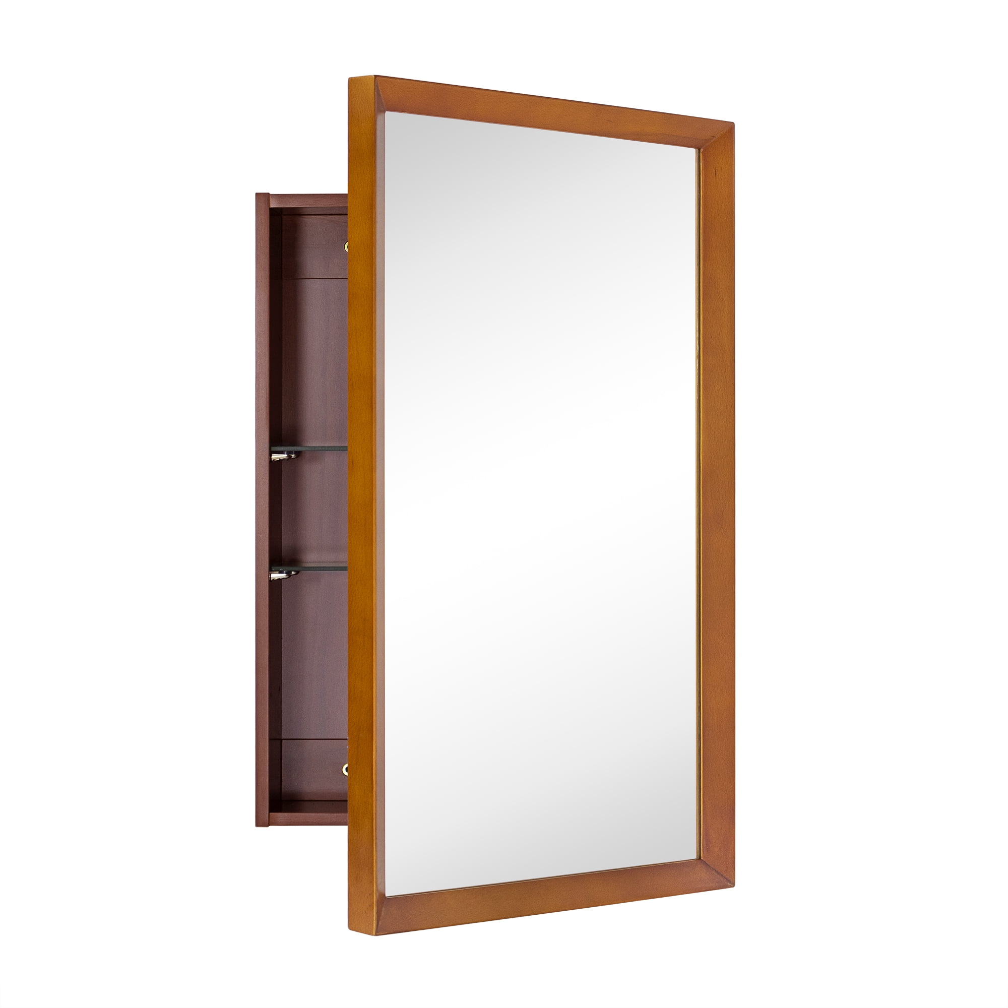 EGHOME Solid Wood Recess and Surface Mount Bathroom Medicine Cabinet ...