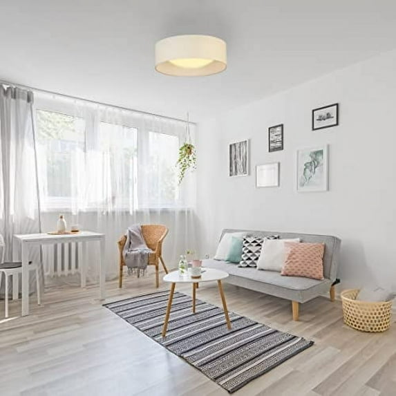 EGLO Orme 12 in. Flush Mount Ceiling LED Dimmable Light Fixture for Living Room, Bedroom, Hallway, White