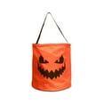 thumbnail image 1 of EGNMCR 1PC LED Light Halloween Trick or Treats Bag Drawstring LED Halloween Pumpkin Candy Bucket Light up Multipurpose Reusable Bags for Kids Halloween Supplies Favors (Orange), 1 of 6