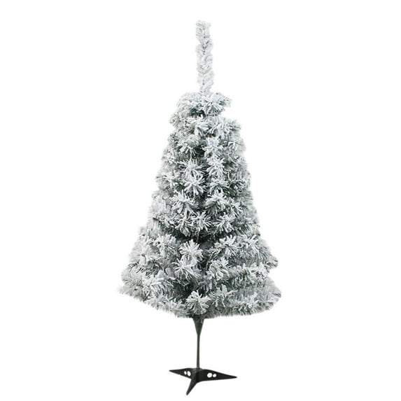 EGNMCR 2.95Ft Snow Flocked Christmas Tree Premium Artificial Spruce Hinged Christmas Tree with White Heavy Snow Flocking Lightweight and Easy to Assemble with Christmas Tree Metal Stand