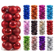 EGNMCR 24Pcs Christmas Balls Ornaments for Xmas Christmas Tree - Christmas Tree Decorations Hanging Ball for Holiday Wedding Party Decoration 1.1" 3CM