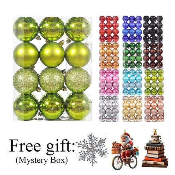 EGNMCR 24Pcs Christmas Balls Ornaments for Xmas Christmas Tree - Christmas Tree Decorations Hanging Ball for Holiday Wedding Party Decoration (Green, 3CM)