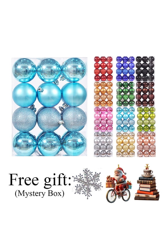 24Pcs Christmas Balls Ornaments for Xmas Christmas Tree - Christmas Tree Decorations Hanging Ball for Holiday Wedding Party Decoration (Sky Blue, 3CM)