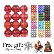 EGNMCR 24Pcs Christmas Balls Ornaments for Xmas Christmas Tree - Christmas Tree Decorations Hanging Ball for Holiday Wedding Party Decoration (Red, 3CM)