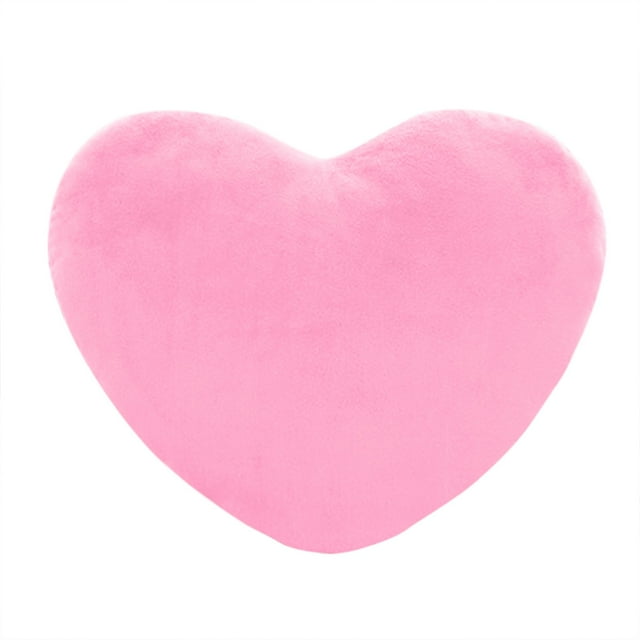 EGNMCR 4.72" x 0.79" Pink Heart Shaped Plush Soft Cotton Decorative Pillows, Cute Design