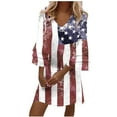 thumbnail image 1 of EGNMCR 4th of July Dresses for Women 2024 Plus Size Fashion Summer Independence Day Printed Long Sleeve Maxi Dress Long Dress Summer Sale Clearance, 1 of 5