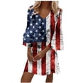 thumbnail image 1 of EGNMCR 4th of July Summer Dresses for Women 2024 Plus Size Fashion Independence Day Printed Long Sleeve Maxi Dress Long Dress Summer Sale Clearance, 1 of 5