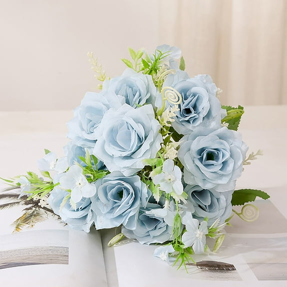 EGNMCR Artificial Flowers Beautiful Artificial Silk Flowers Wedding Valentines Bouquet Bridal Decor Wedding Centerpieces For Tables Mother's Day Gifts