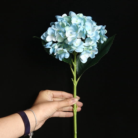 EGNMCR Artificial Hydrangea Flowers Blush Heads Hydrangea Silk Flowers for Wedding Centerpieces Bouquets DIY Floral Decor Home Decoration with Stems