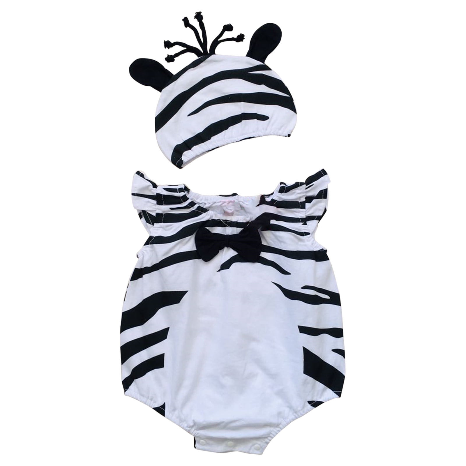 EGNMCR Baby Boy Clothes Baby Bodysuit Cute Sleeveless Crew Neck Casual Printed Cotton Infant Jumpsuit Romper With Hat Set Spring/Summer Sale Clearance