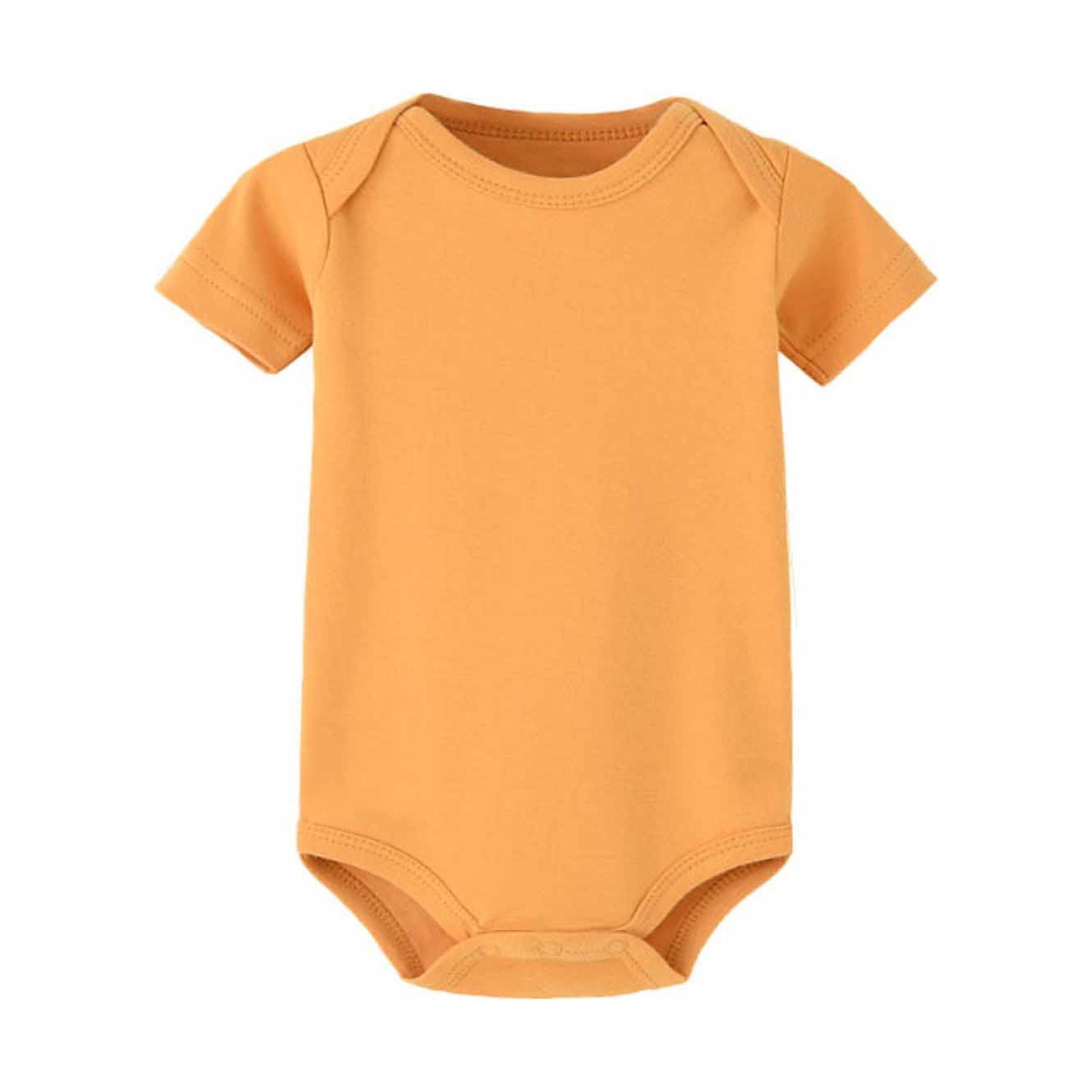 EGNMCR Baby Boy Girl Solid Color Short Sleeve Bubble Suit Oversized T