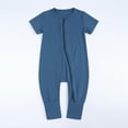 thumbnail image 1 of EGNMCR Baby Sleeveless Romper Zipper Toddler Summer Jumpsuit Outfits Infant Pajamas Onesie 0 24 Months (Blue,6 12 Months) Baby, 1 of 9