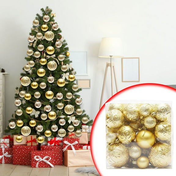 EGNMCR Christmas Balls Ornaments Shatterproof 1 Box Of 50pcs Christmas Set Christmas Tree Window Display Shopping Mall Decoration Pendant Happy New Year!
