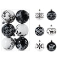 thumbnail image 1 of EGNMCR Christmas Black Balls Ornaments for Xmas Christmas Tree Shatterproof 6pcs Christmas Black Balls Colored Christmas Ornament Ball Set Happy New Year!, 1 of 2