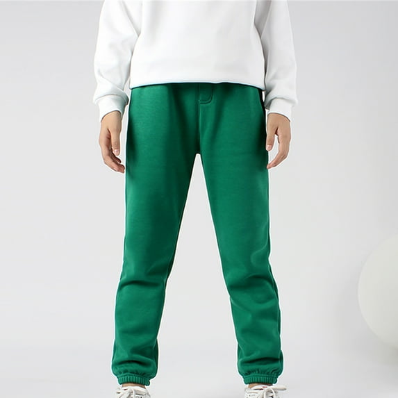 EGNMCR Boys' Athletic Pants Baby and Toddler Unisex Cotton Trousers Baby Boys Girls Candy Color Solid Color Leggings Casual Kids Sports Pants-Green-5T