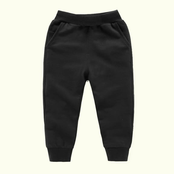 EGNMCR Toddler Boys Sweatpants Baby Boy Pants Kids Jogger Cotton Casual Active Playwear-Black-8-9T