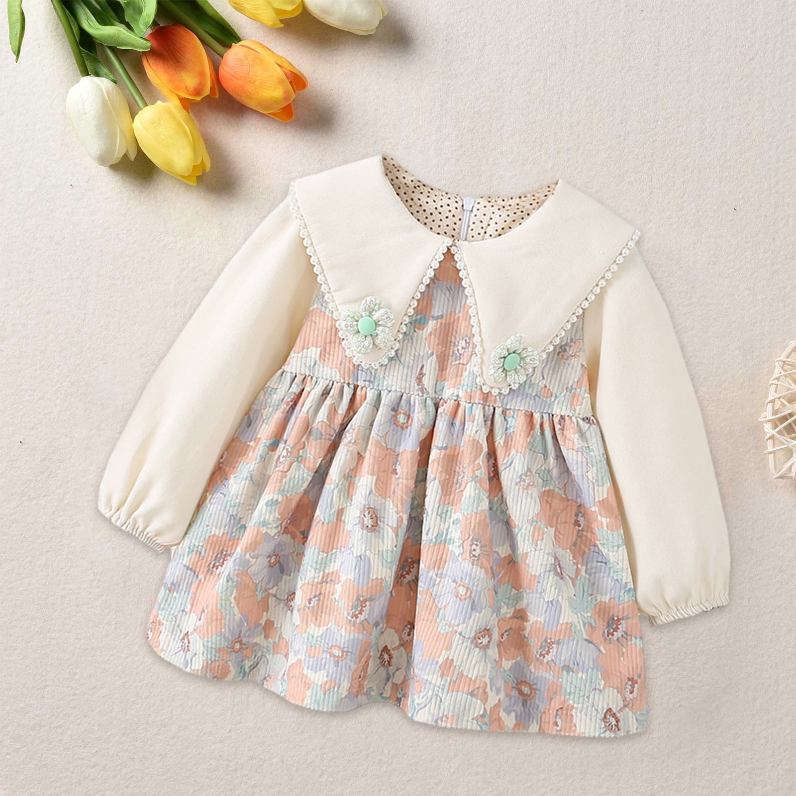 KIDS HI-LOW BLOUSON SLEEVE DRESS 4-10 FOR THE LOVE OF LEO