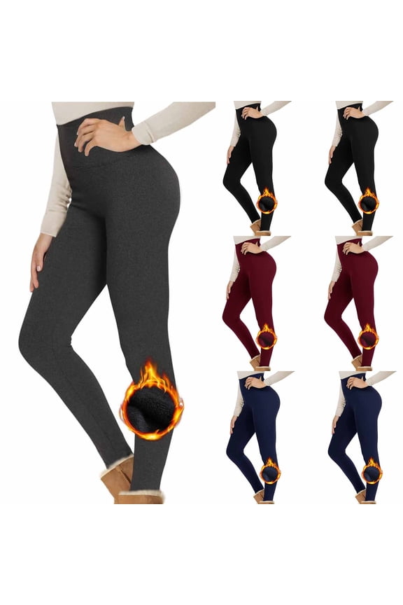 Fleece Lined Leggings Women Thermal Winter Warm Tights High Waisted Winter Yoga Pants with Pockets Running Workout Leggings Gear