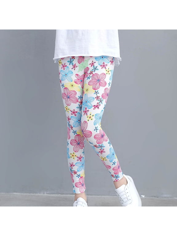 Girls Printed Leggings Yoga Pants Multipack Leggings Dance Running Workout Active for Kids in 3t to 13 Years