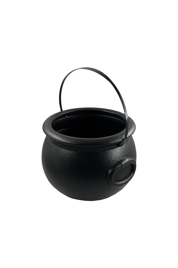 Halloween Witch Pot Plastic Flame Bucket Black Cauldron Halloween Candy Bucket Candy Rack Jar Bucket Decorations