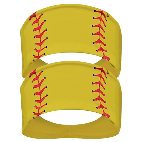 EGNMCR Headbands for Women Fashion Baseball Printed Elastic Hair Bands Wrap Hair Bandana Headband 2PC Spring/Summer Sale