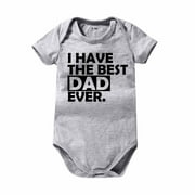 EGNMCR I Love My Dad Newborn Summer Baby Boy Girl Rompers Bodysuit Jumpsuit Playsuit One Piece Outfit Clothes (Gray,18-24 Months) - Baby deals