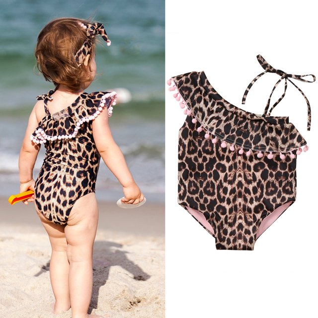 EGNMCR Infant Baby Girls Swimsuit Toddler OnePiece Plaid Swimwear