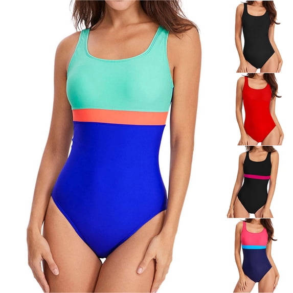 EGNMCR Jelly Women One Piece Plus Size Swimsuits Tummys control Swimsuits Swim Dress High Waisted Bathing Suit