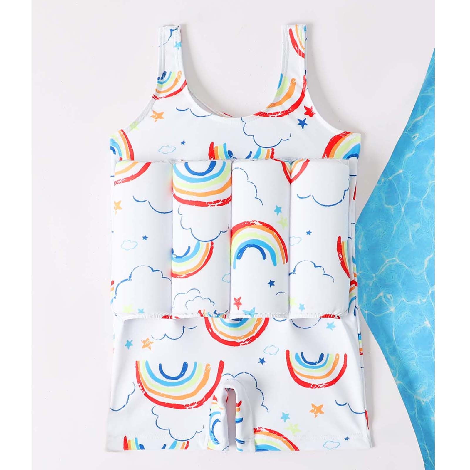 Lagukka Toddler Swimsuit Float Swimwear With Adjustable Buoyancy Baby Boys One Piece Floating Swimsuit 6M-4Y Toddler Learn To Swim Training Vest Girls