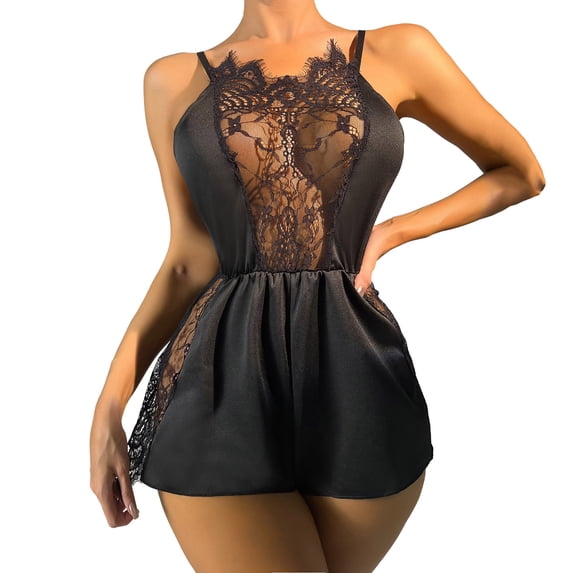 EGNMCR Lingerie Sets for Women Sexy Lace Perspective Hollow Out Temptation Deep V Neck Valentine Day Underwear Spring Summer Save