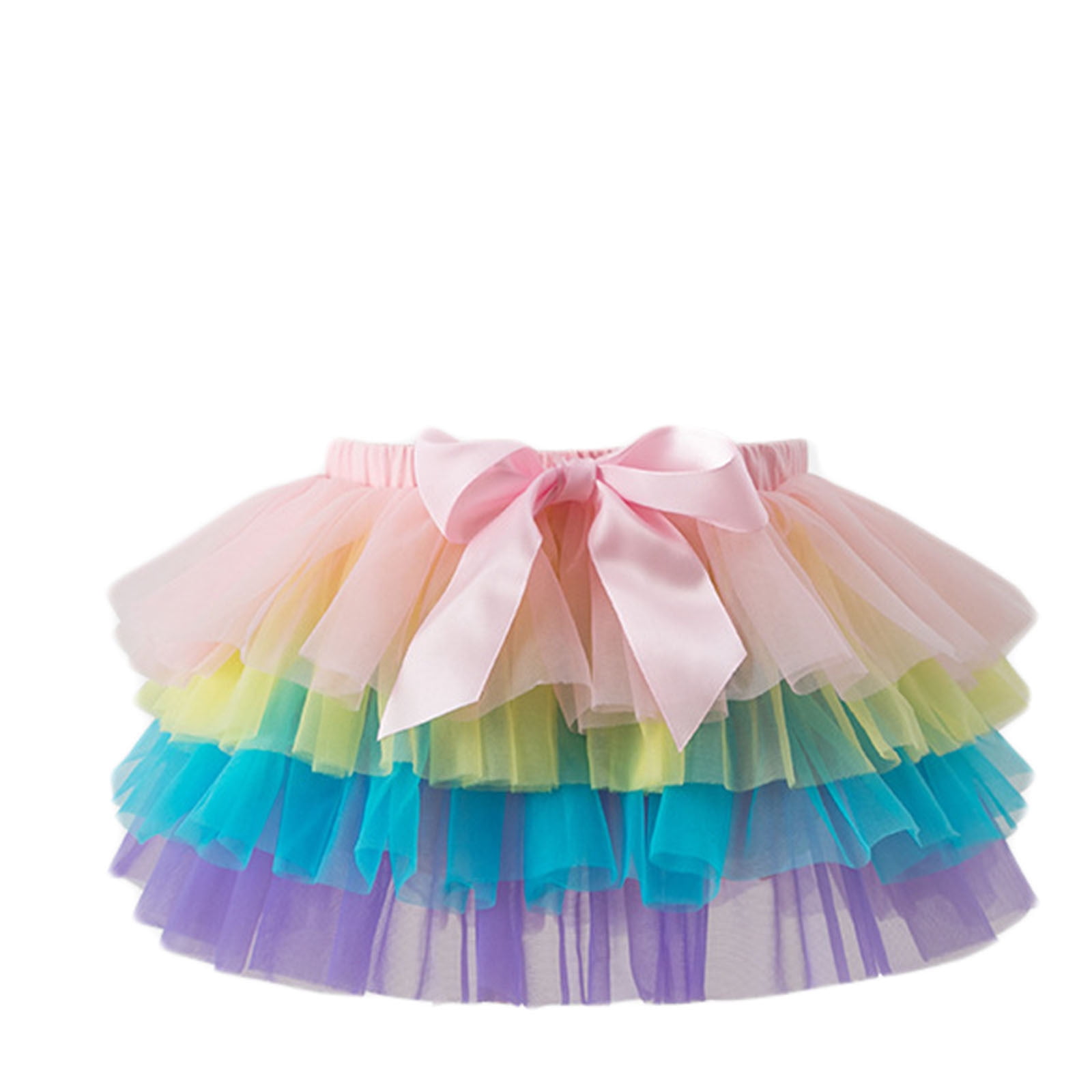 Girls Tulle Tutu Skirt – 5-Layer Fluffy Ballet Dress With Sash (Multiple Colors & Sizes)