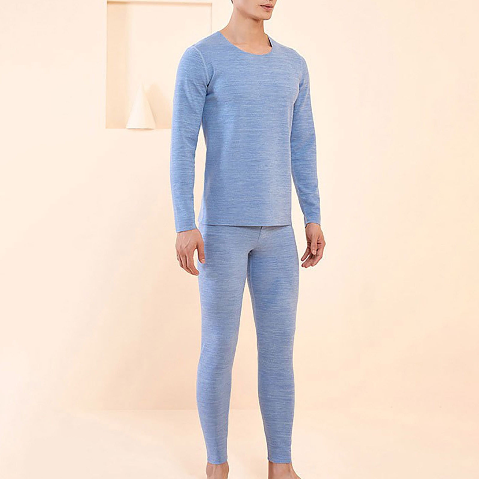 EGNMCR Long Johns Thermal Underwear for Men Winter Fleece Lined Base