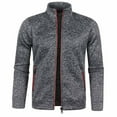thumbnail image 1 of EGNMCR Men's Fall Winter Jacket Casual Stand-up Collar Jacket Zipper Jacket Thickened Fleece Jacket Long-sleeved Slim Jacket Lightweight Jacket, 1 of 4