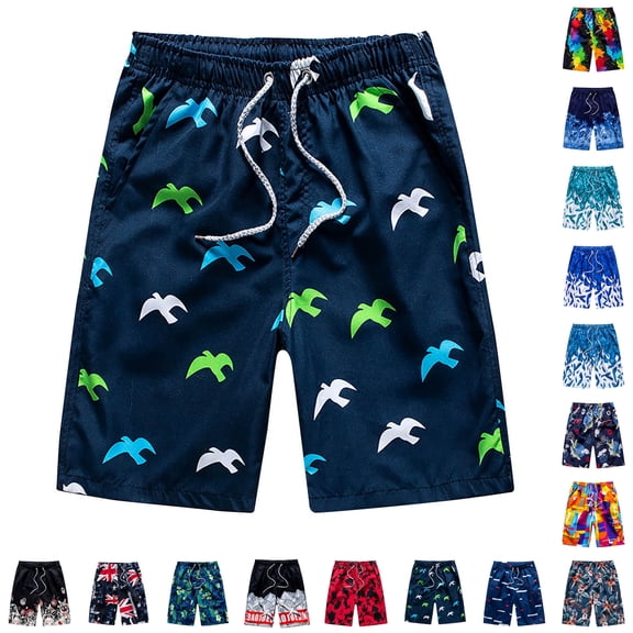 EGNMCR Men's Swim Trunks Quick Dry Beach Shorts Swimwear Bathing Suits Print Beer Festival Beach Casual Trouser Shorts (Regular & Extended Sizes) - Summer