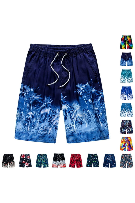 EGNMCR Men's Swim Trunks Quick Dry Beach Shorts Swimwear Bathing Suits Print Beer Festival Beach Casual Trouser Shorts (Regular & Extended Sizes) - Summer