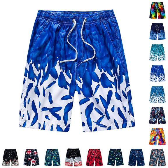 EGNMCR Men's Swim Trunks Quick Dry Beach Shorts Swimwear Bathing Suits Print Beer Festival Beach Casual Trouser Shorts (Regular & Extended Sizes) - Summer