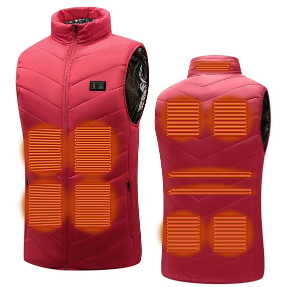 EGNMCR Men's Women's Lightweight Heated Vest USB Electric Heated Jacket Vest Outdoor Warm Clothing Heated forRiding Skiing Fishing Charging Via Heated Coat(Battery Pack Not Included)