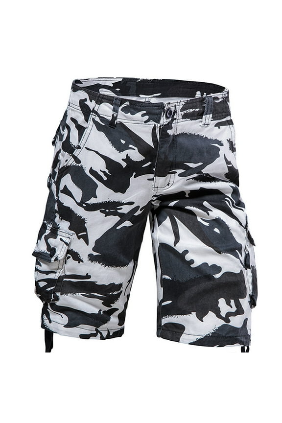 Mens Shorts Cargo, 2024 Elastic Waist Bermuda Shorts Summer Casual Loose Multi Pockets Outdoor Jogger Short Cargos