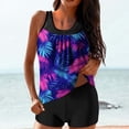 thumbnail image 1 of EGNMCR Modest Tankini Swimsuits for Women, Two Piece Athletice Womens Bathing Suits Flowy Blouson Tank Tops with Board Shorts, 1 of 6