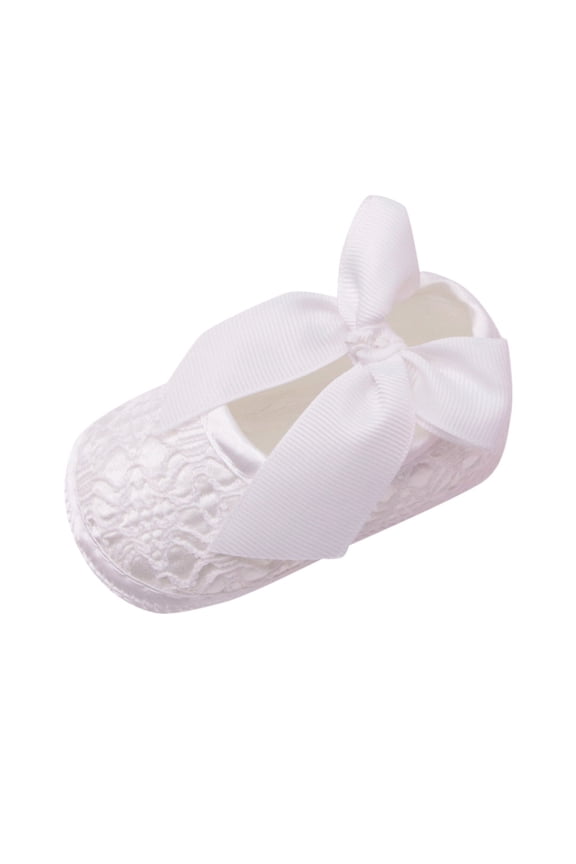 Newborn Baby Girl Soft Shoes Soft Soled Non-slip Bowknot Footwear Crib Shoe Christmas Halloween -