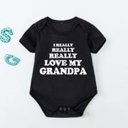 EGNMCR Newborn Summer Baby Boy Girl Rompers Bodysuit Jumpsuit Playsuit One Piece Outfit Clothes (Black,12-18 Months) - Baby deals