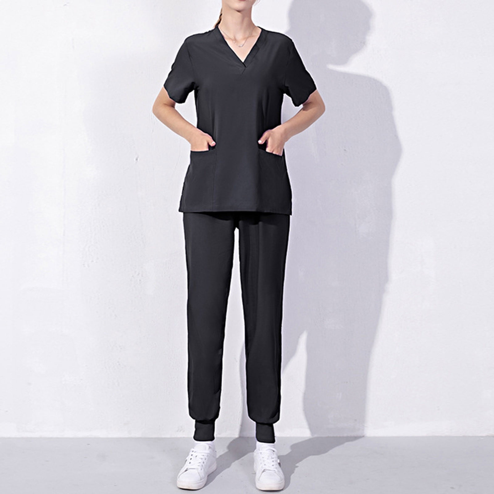 SAASHI Nurse Workwear Set - Crew Neck Scrub Top & Pants